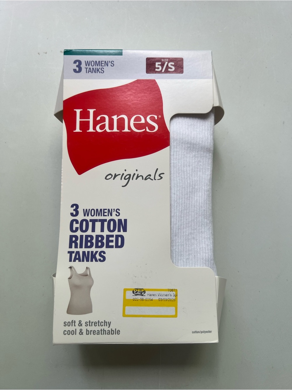 Hanes White Cotton Ribbed Tank Top - Women's 3-Pack